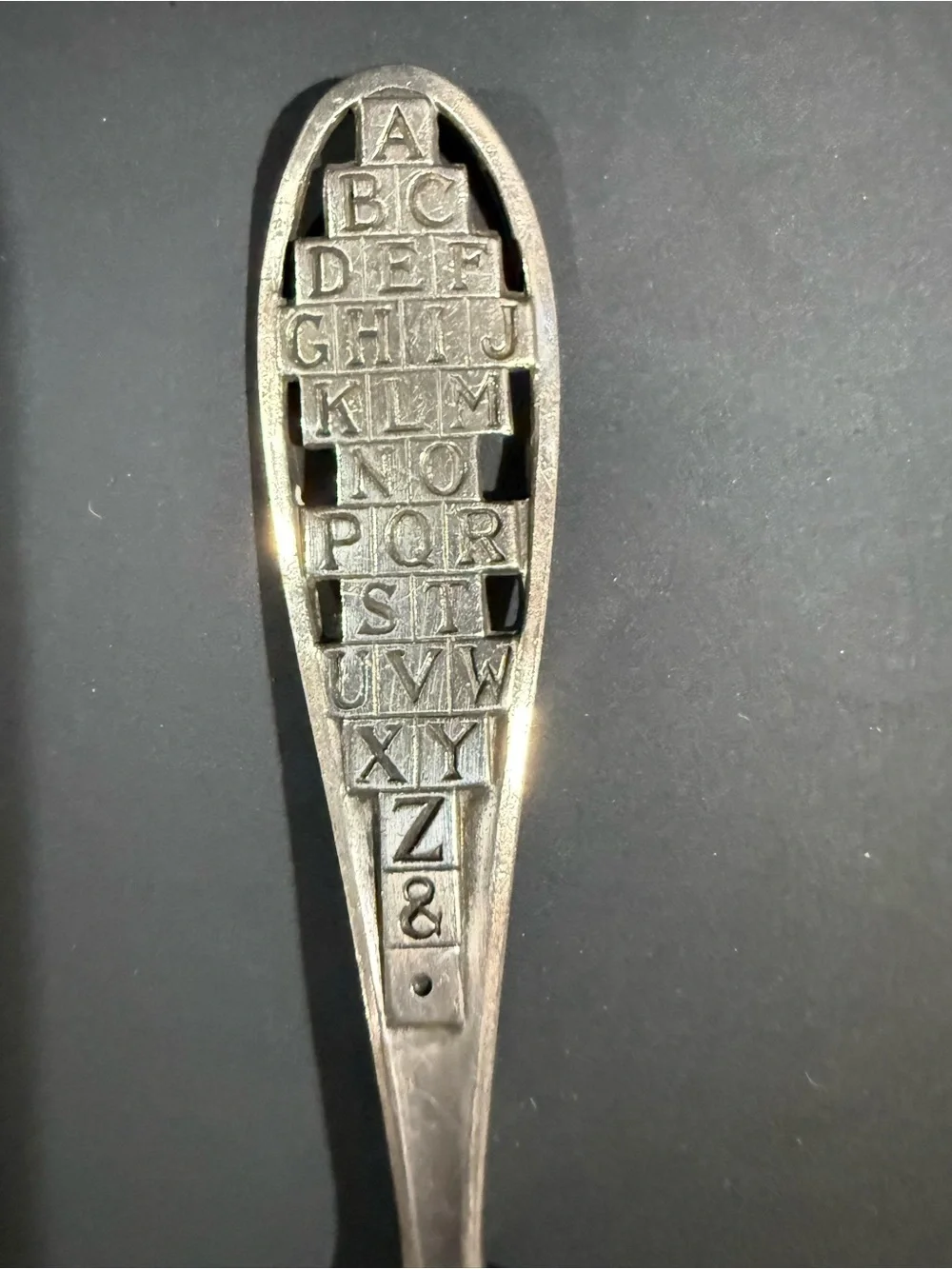 Alphabet-Handle Decorative Spoon in Gold Tone